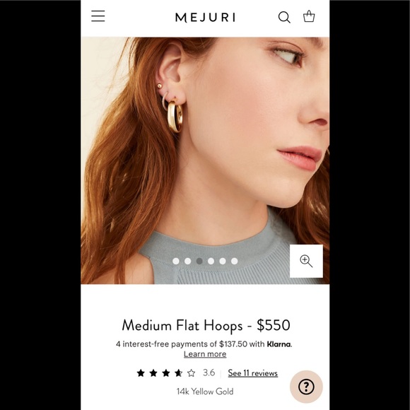 ISO Mejuri Medium Flat Hoops - Picture 2 of 5